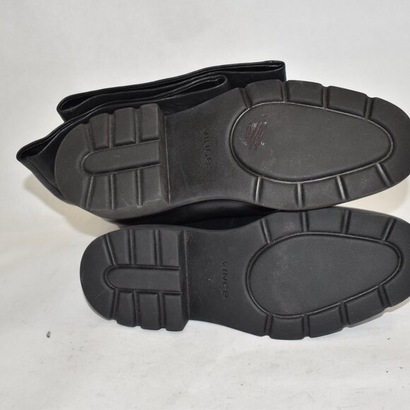 $650 Vince Rune Slouch Knee High Boot LUG RUGGED LEATHER BLACK 7.5 (2) (MF8) - Picture 7 of 8